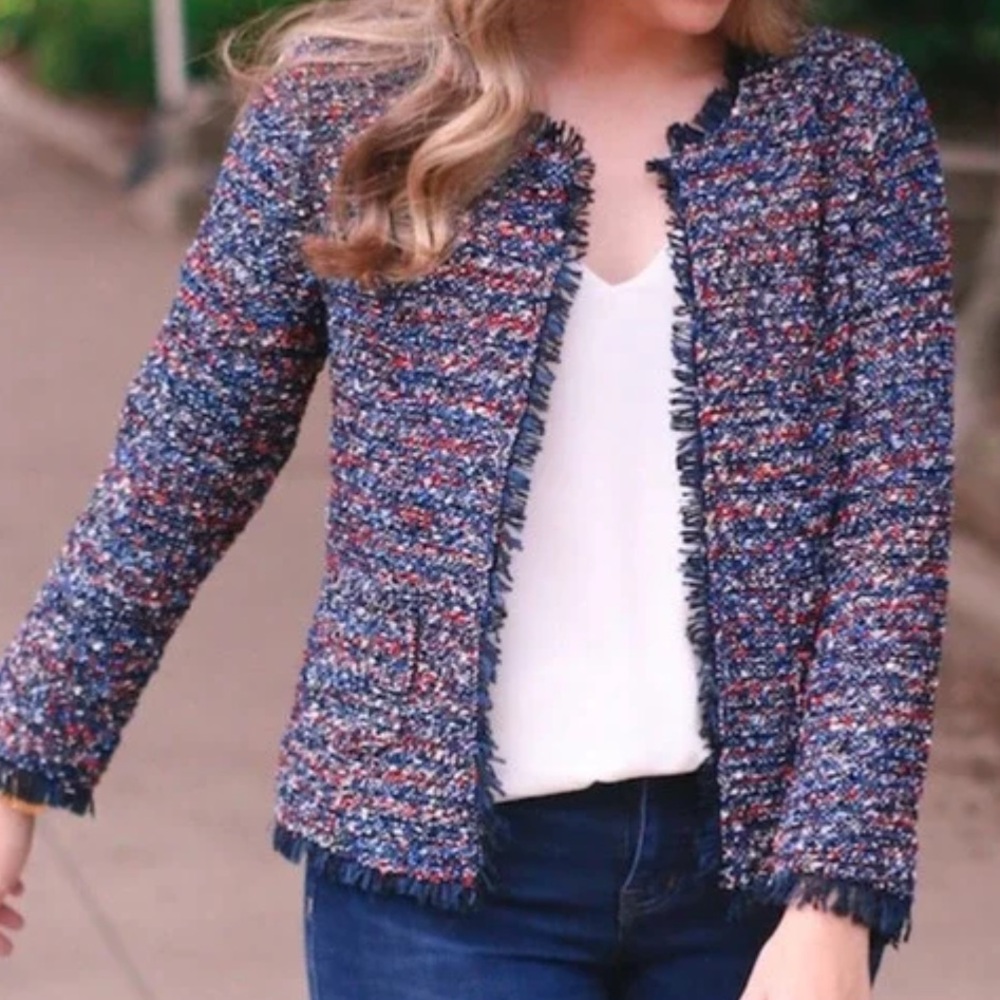 Duffield Lane Boutique Brand S Ribbon Blazer Jacket No Closure Like New So Cute